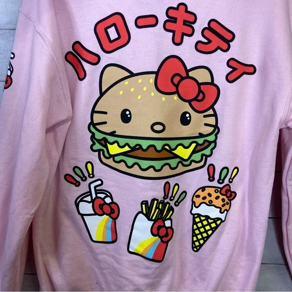Sanrio Hello Kitty Hamburger Fast Food Hoodie Small - Picture 5 of 10